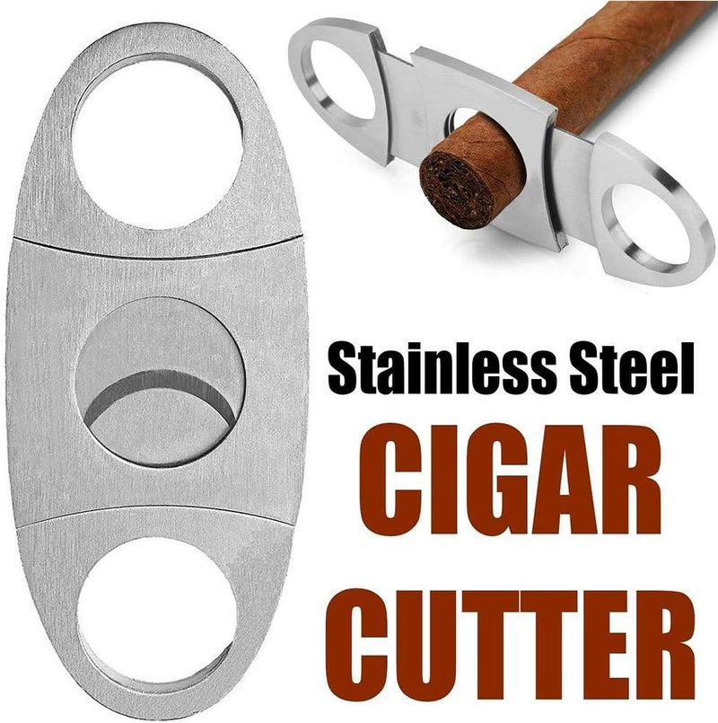 MPEEJ Cigar Cutter Guillotine, Stainless Steel Smooth Cigar Clippers Double Cut Blade, 5 Pack Silver Exquisite Cigar Scissors Accessories - Image 2